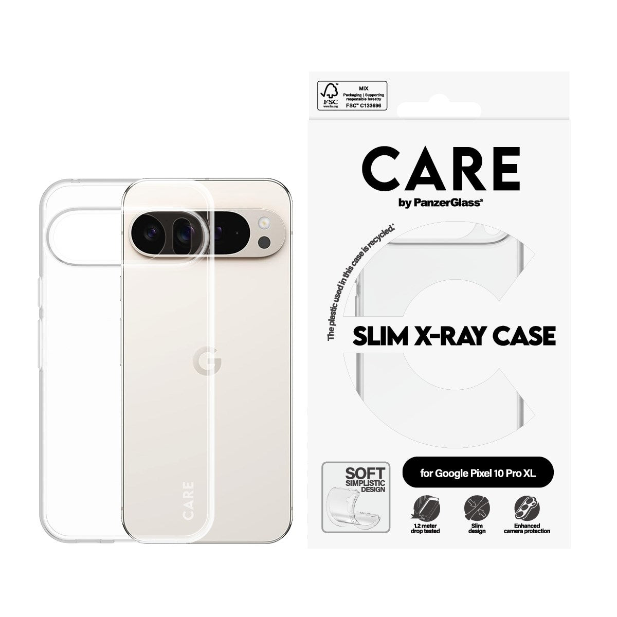 CARE by PanzerGlass® Fashionable Case Transparent X-Ray Soft Basic Google Pixel 10 Pro XL